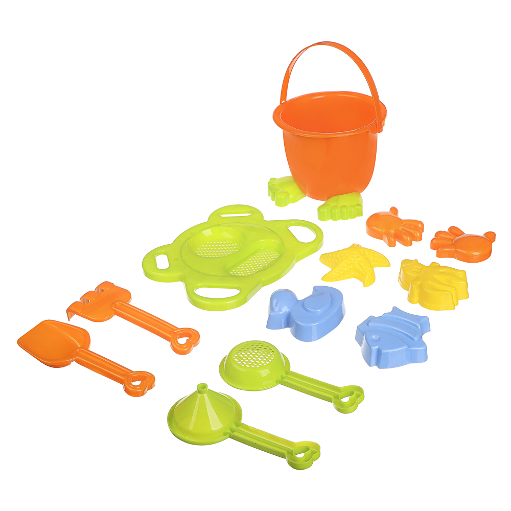 Набор для игры в песке "Дружок", ИГРОЛЕНД, 9 предметов, для детей 3+, арт.№ 430-136