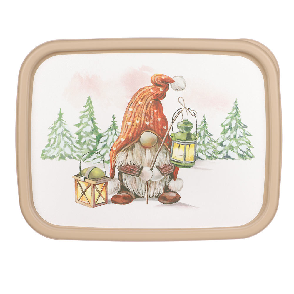 Шишки, Гном Контейнер для продуктов прямоугольный 1,5л, пластик, 2 дизайна, арт.№ 861-468