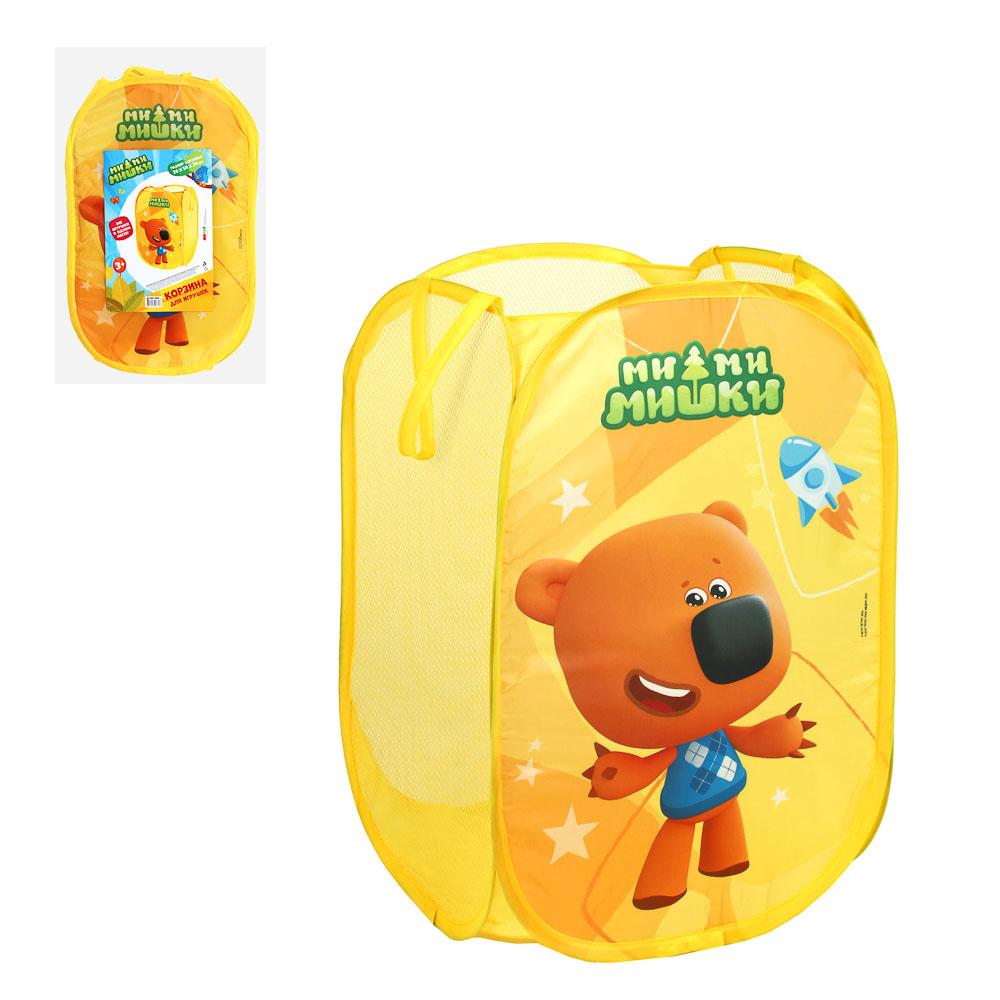 ИГРОЛЕНД Корзина для игрушек раскладная с ручками "Ми-ми-мишки", полиэстер, 36х55х35см, 3 дизайна, арт.№ 490-089