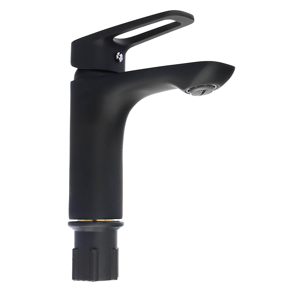 СоюзКран Смеситель для раковины, керам. картридж 35мм, черный, цинк, SК02-M137, арт.№ 567-105