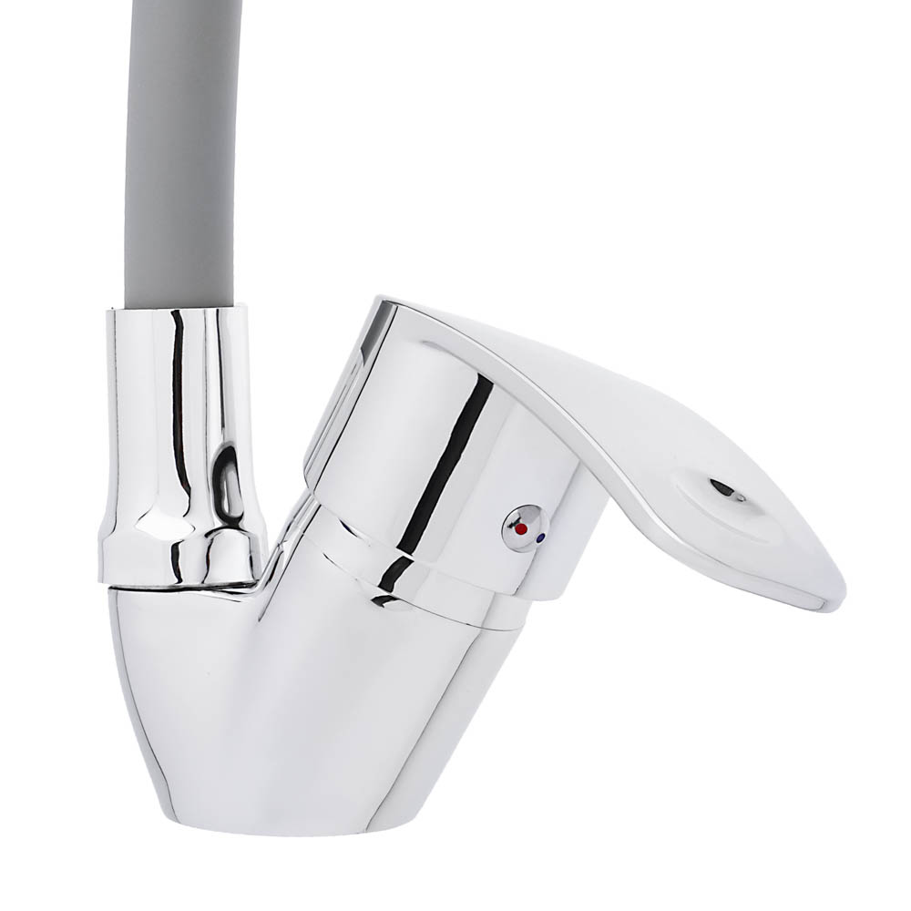 СоюзКран Смеситель для кухни, гибкий излив, керам. картридж 40мм, серый, цинк, SK01-С113, арт.№ 567-114