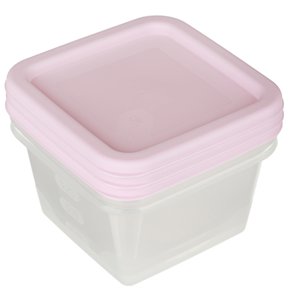 Набор контейнеров квадратных, 3шт, 0,33л, пластик, 3 цвета, арт.№ 861-287