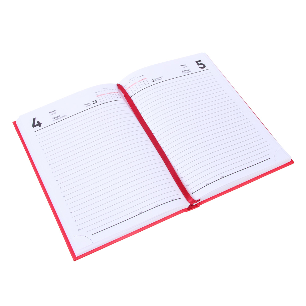 Ежедневник на 2025 "ТЕКСТУР" А5, 352 стр., твердая обложка с поролоном, фактурный бумвинил, красный, арт.№ 572-227