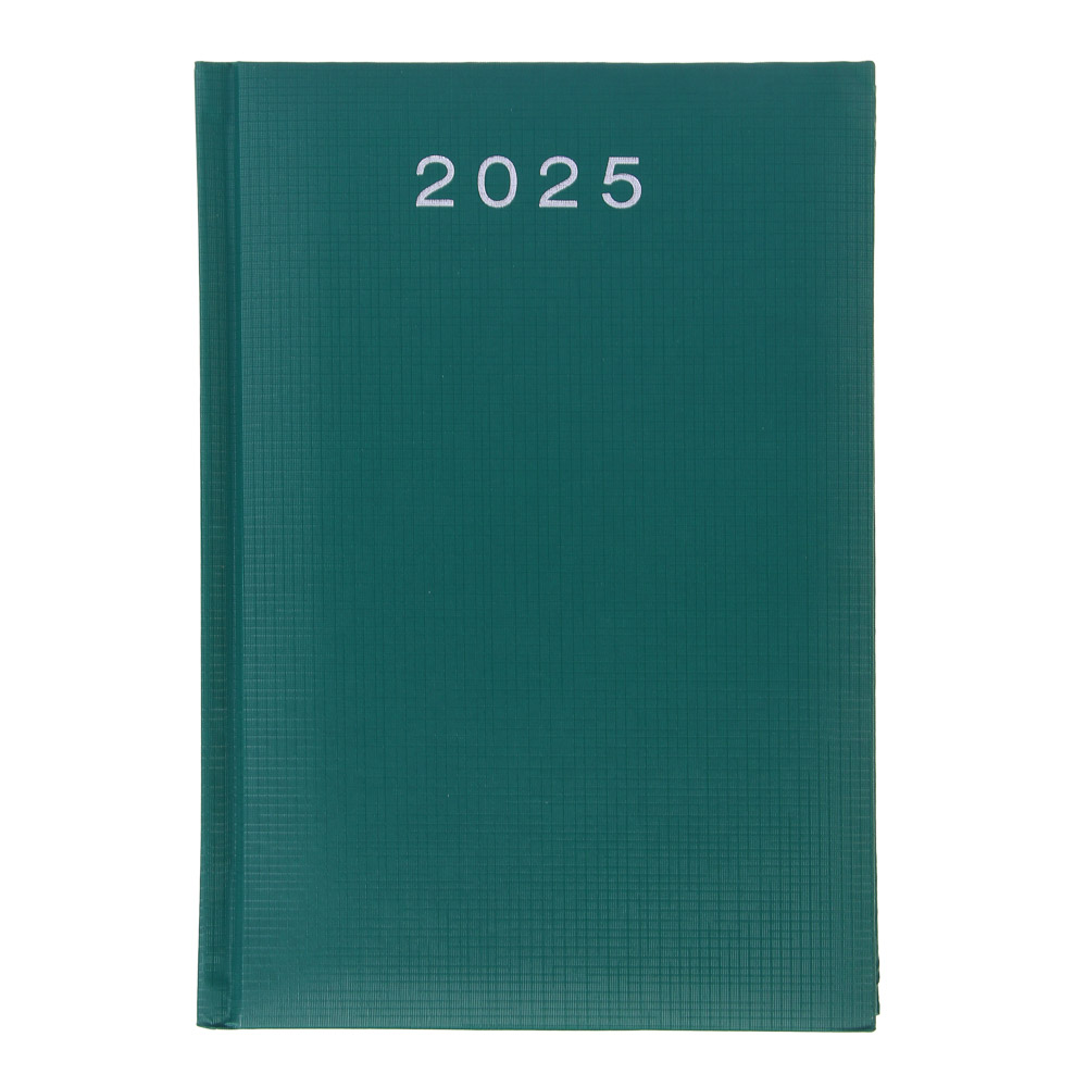 Ежедневник на 2025 "ТЕКСТУР" А5, 352 стр., твердая обложка с поролоном, фактурный бумвинил, зеленый, арт.№ 572-229