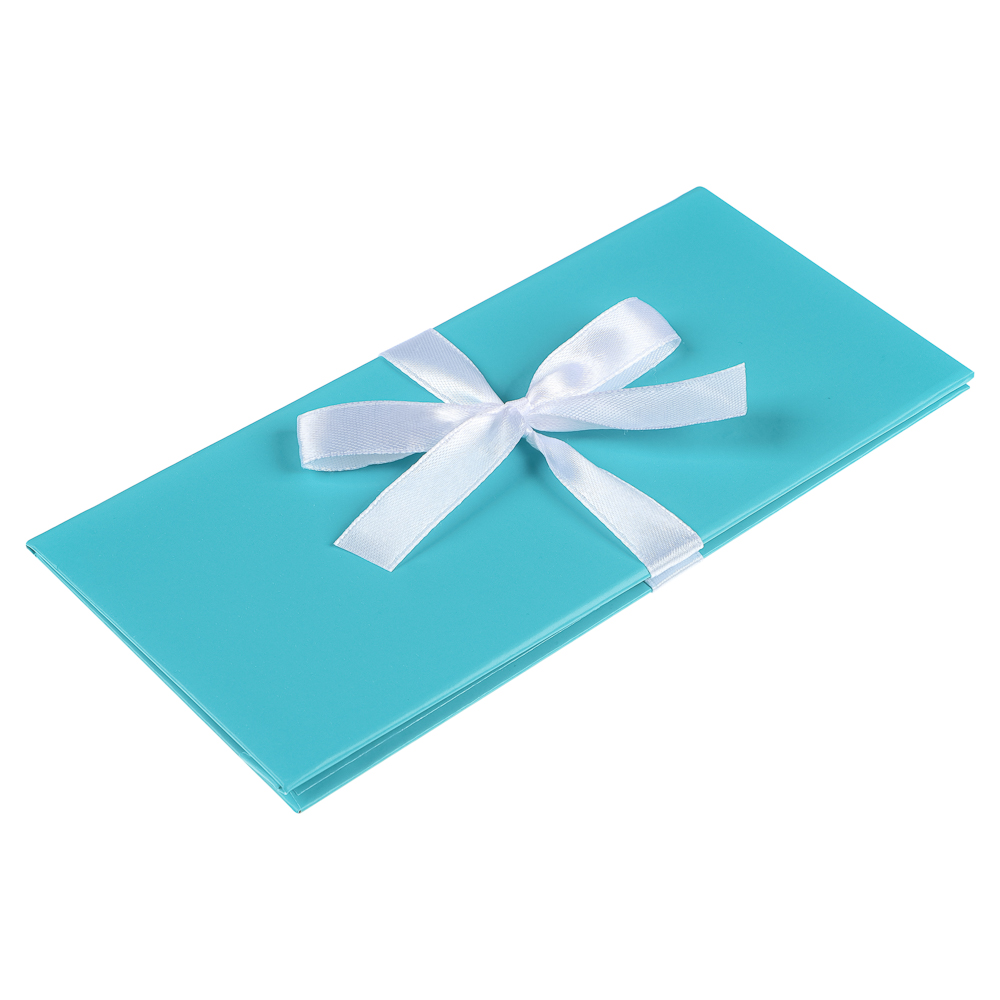 Конверт подарочный мелованная бумага, с бантом, 172х83, бирюзовый, арт.№ 207-265