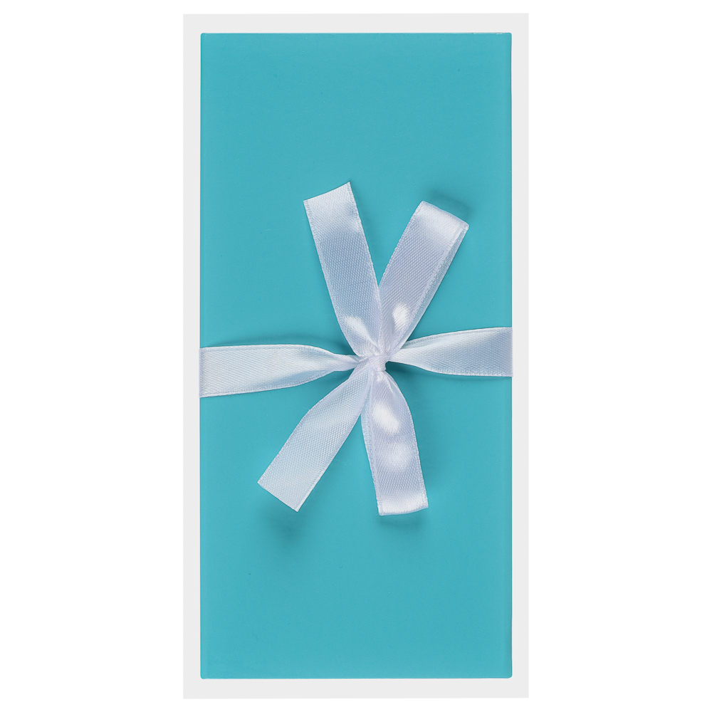 Конверт подарочный мелованная бумага, с бантом, 172х83, бирюзовый, арт.№ 207-265