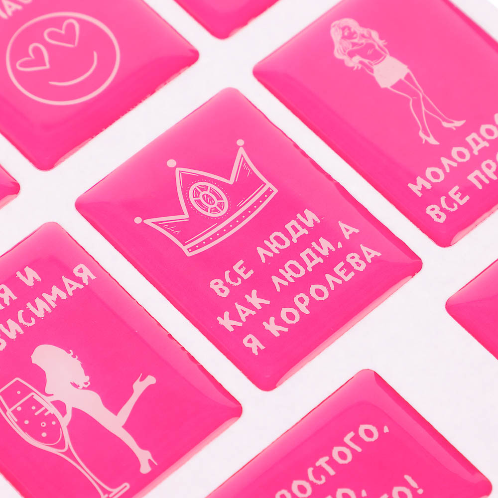 Наклейки эпоксидные Фразы 4 в ассортименте, арт.№ 503-570