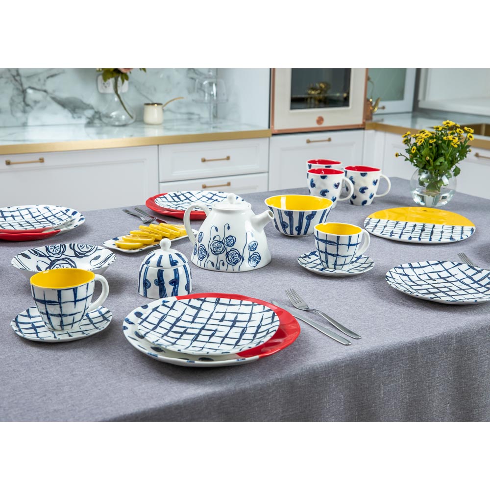 MILLIMI Индиго Набор чайный 2пр, чашка 270мл, блюдце 15см, керамика, арт.№ 824-467