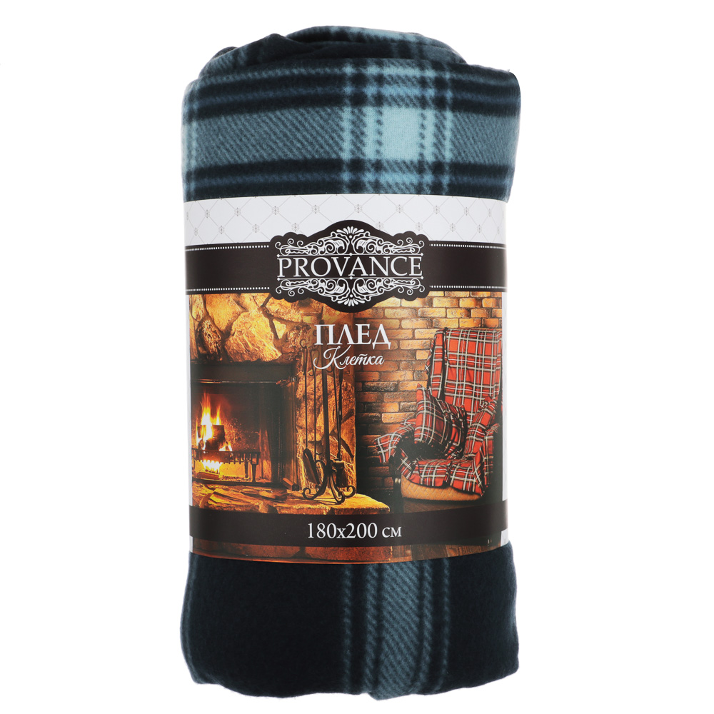 PROVANCE Плед, флис, 180х200см, 130гр/м "Клетка", 5 дизайнов, арт.№ 486-064