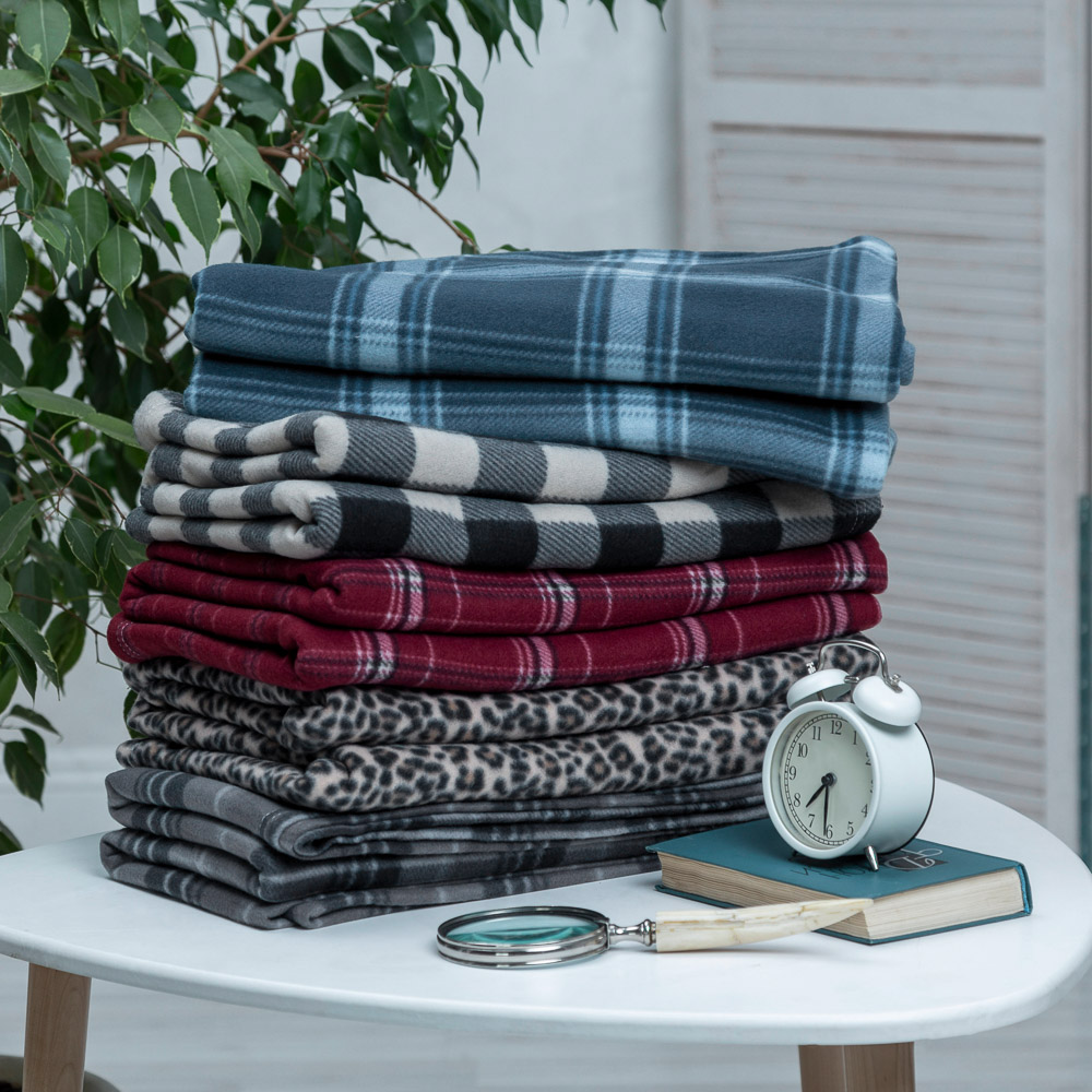 PROVANCE Плед, флис, 180х200см, 130гр/м "Клетка", 5 дизайнов, арт.№ 486-064