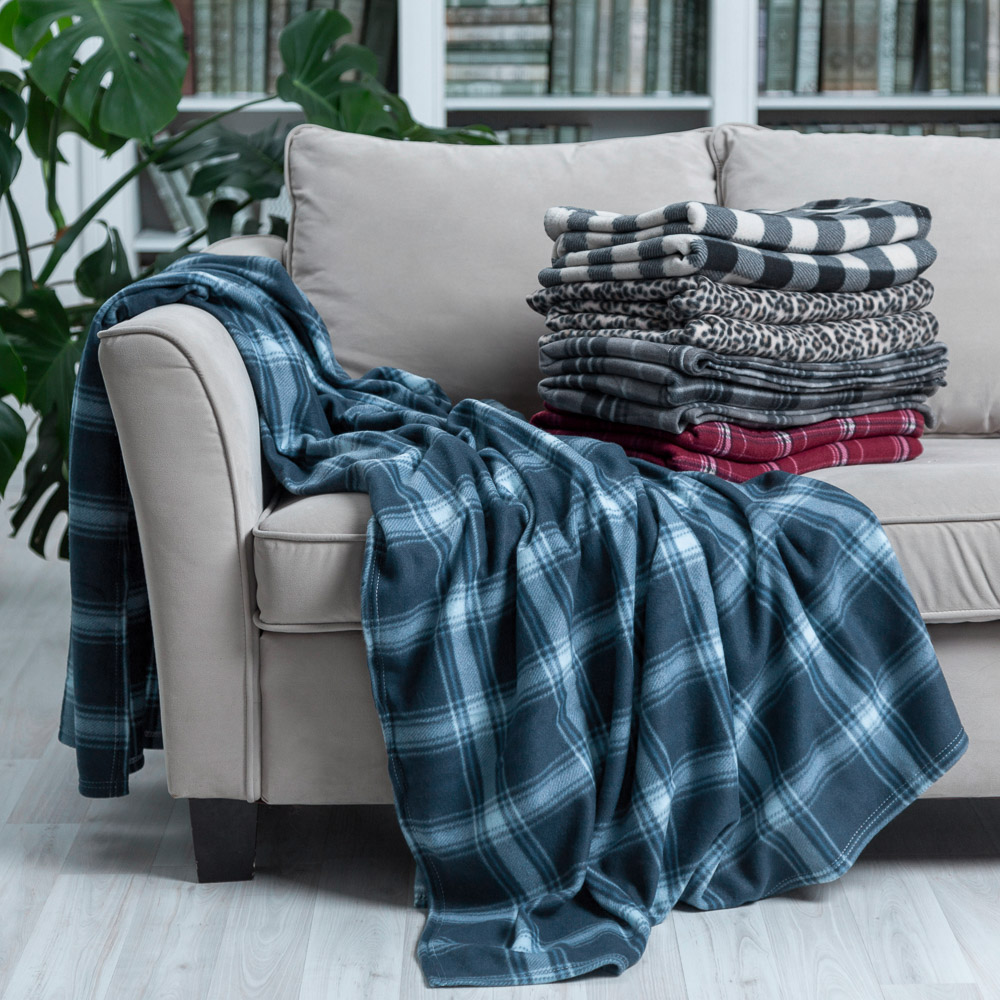 PROVANCE Плед, флис, 180х200см, 130гр/м "Клетка", 5 дизайнов, арт.№ 486-064