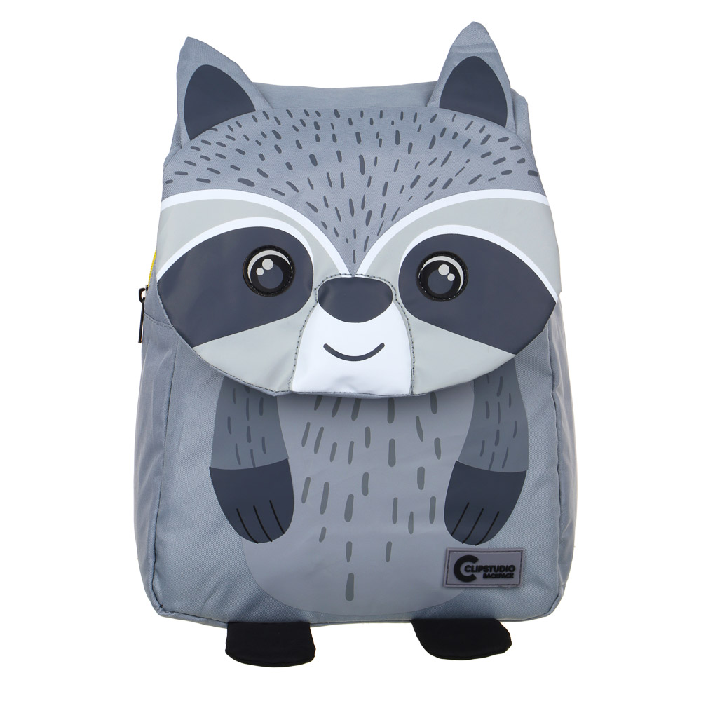 Рюкзак мини в форме енота, 34х27х11см, 1 отделение на молнии, клапан на липучке, ПЭ, арт.№ 254-693