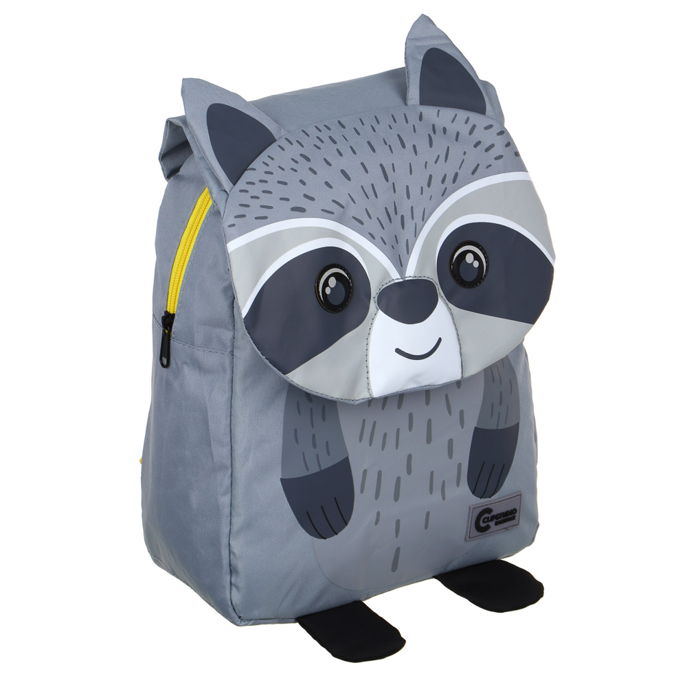 Рюкзак мини в форме енота, 34х27х11см, 1 отделение на молнии, клапан на липучке, ПЭ, арт.№ 254-693