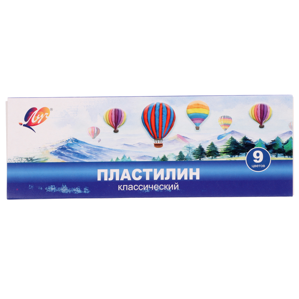ЛУЧ Пластилин Классический, 9 цветов, 135 грамм, картонная коробка, арт.№ 239-097