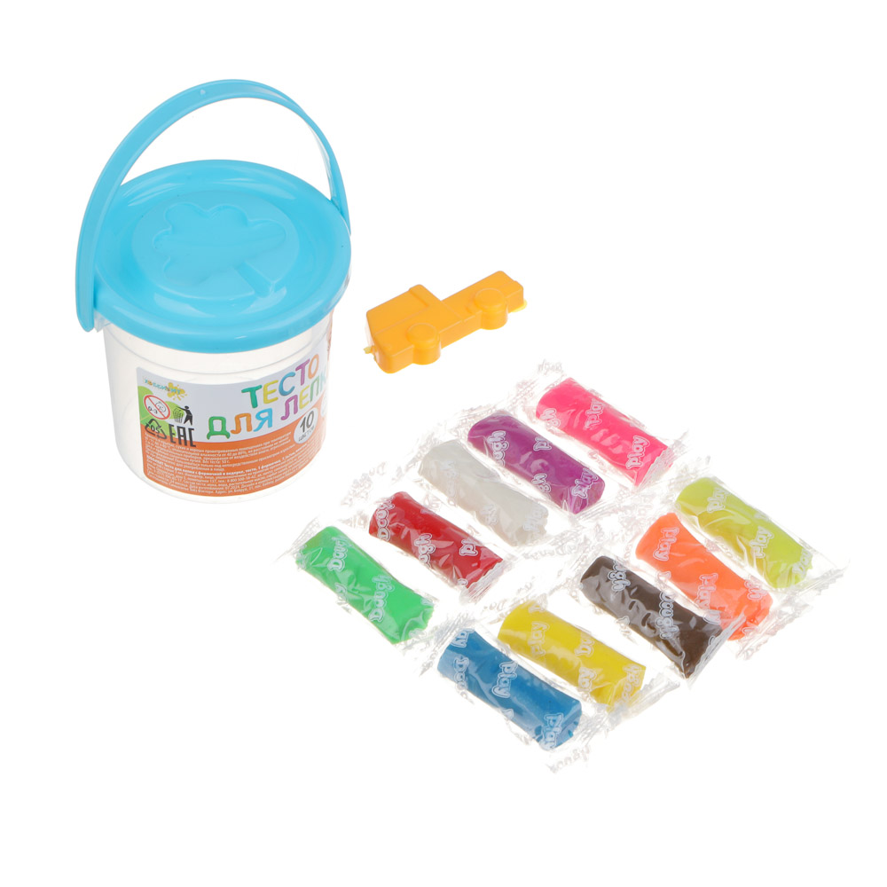 Тесто для лепки с формочкой в ведерке, ХОББИХИТ, тесто, пластик, 1 формочка, 7,5х7см, арт.№ 289-185