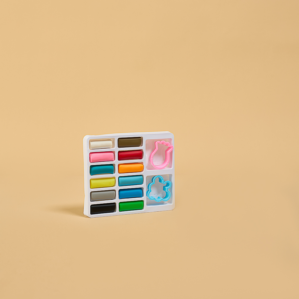 ХОББИХИТ Набор для лепки, 2 формочки, 12 цветов теста, PP, полимер, 13,5х12см, микс, арт.№ 289-186