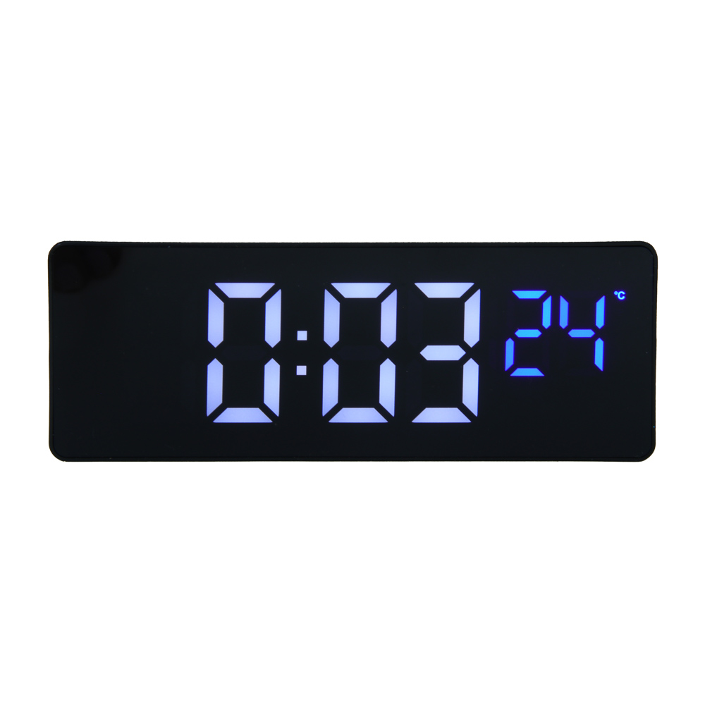 LADECOR CHRONO Будильник электронный, 16x6x2 см, АВС пластик, 3xAАA, цвет черный, арт.№ 529-314