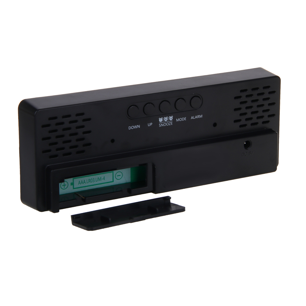 LADECOR CHRONO Будильник электронный, 16x6x2 см, АВС пластик, 3xAАA, цвет черный, арт.№ 529-314