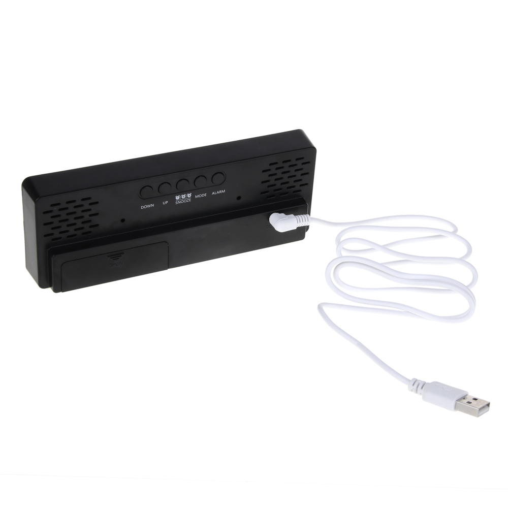 LADECOR CHRONO Будильник электронный, 16x6x2 см, АВС пластик, 3xAАA, цвет черный, арт.№ 529-314