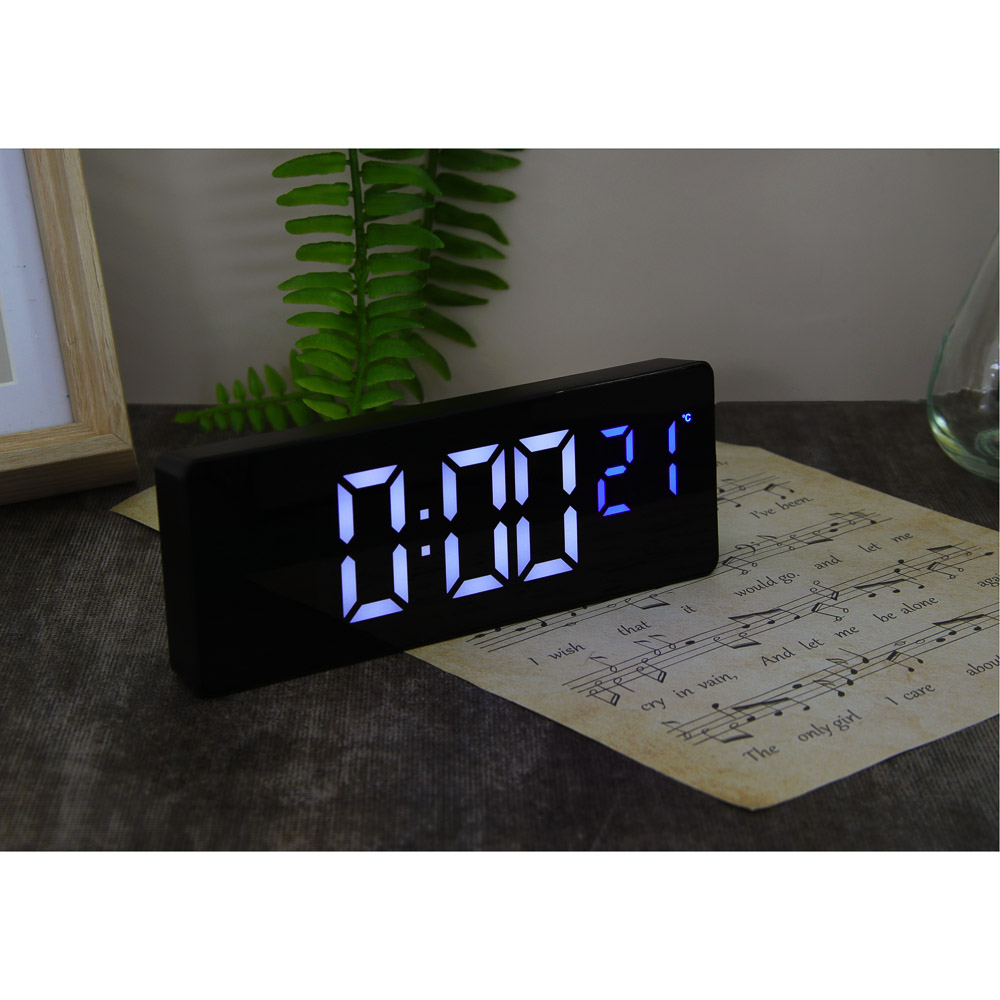 LADECOR CHRONO Будильник электронный, 16x6x2 см, АВС пластик, 3xAАA, цвет черный, арт.№ 529-314