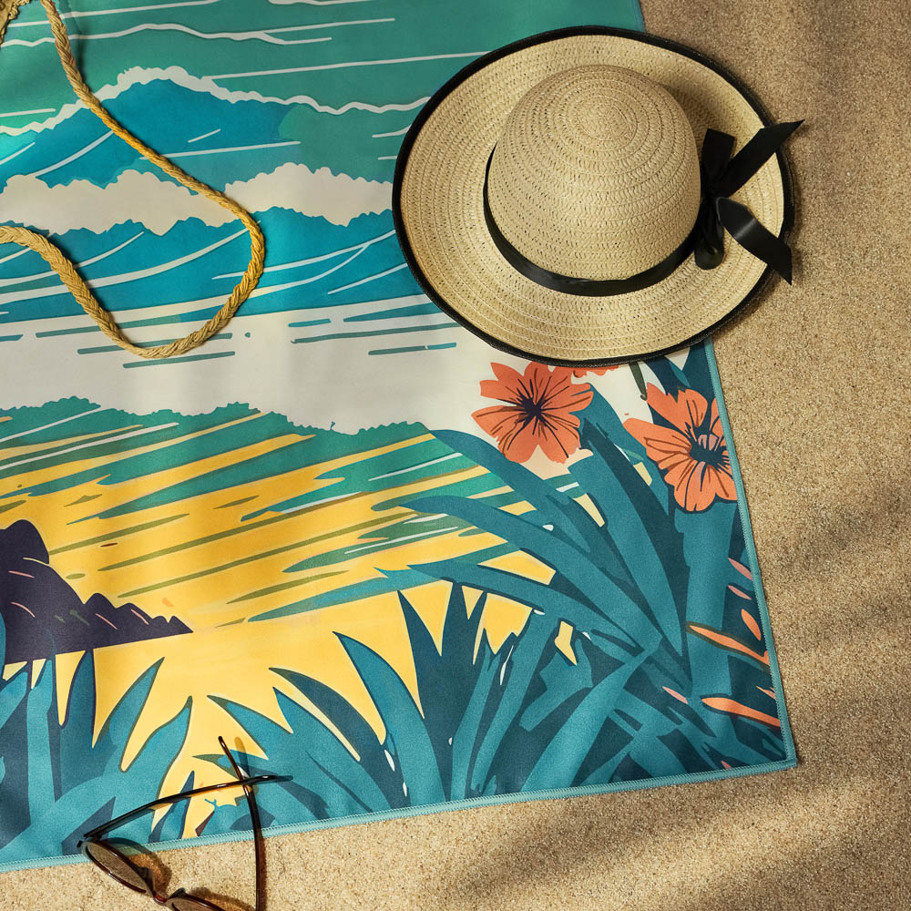 PROVANCE Саммер Полотенце пляжное из микрофибры 70х150см, 100% полиэстер, закат, арт.№ 496-038