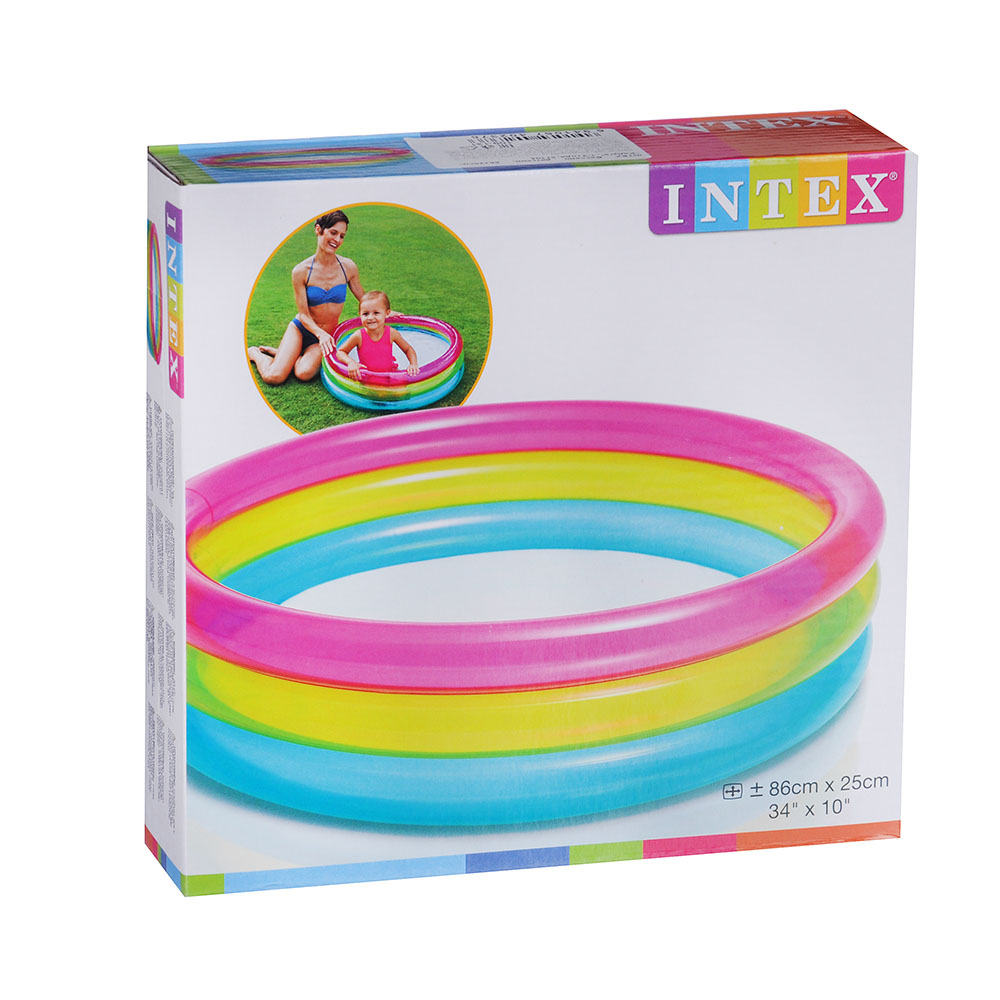 INTEX Бассейн детский, 86х25см, "Радуга", 1-3 года, 57104NP, арт.№ 109-131