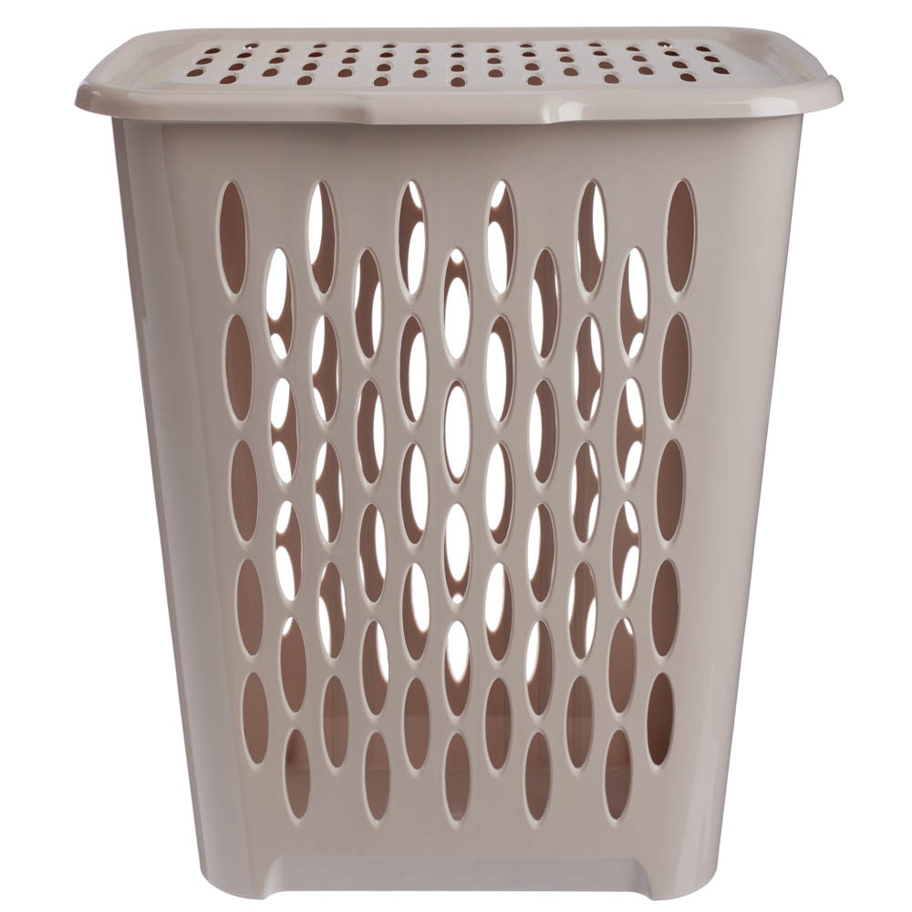 Корзина для белья Keeplex Light с откидной крышкой 37л 42,2х29х51,5см, пластик, бежевый топаз, арт.№ 402-001