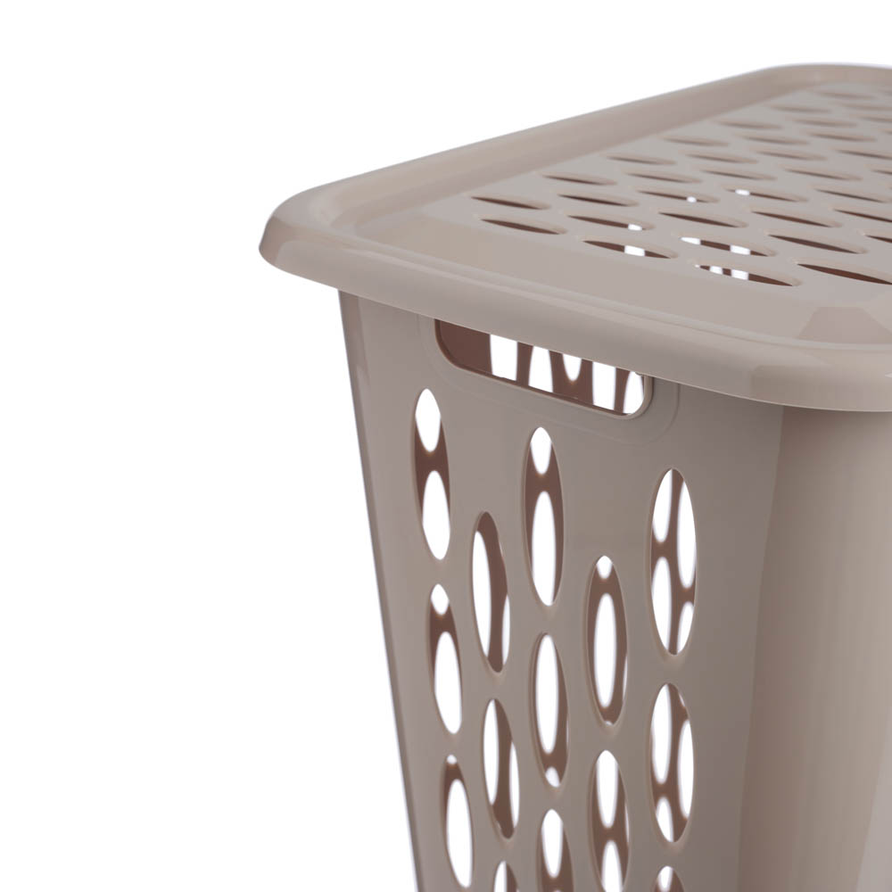 Корзина для белья Keeplex Light с откидной крышкой 37л 42,2х29х51,5см, пластик, бежевый топаз, арт.№ 402-001