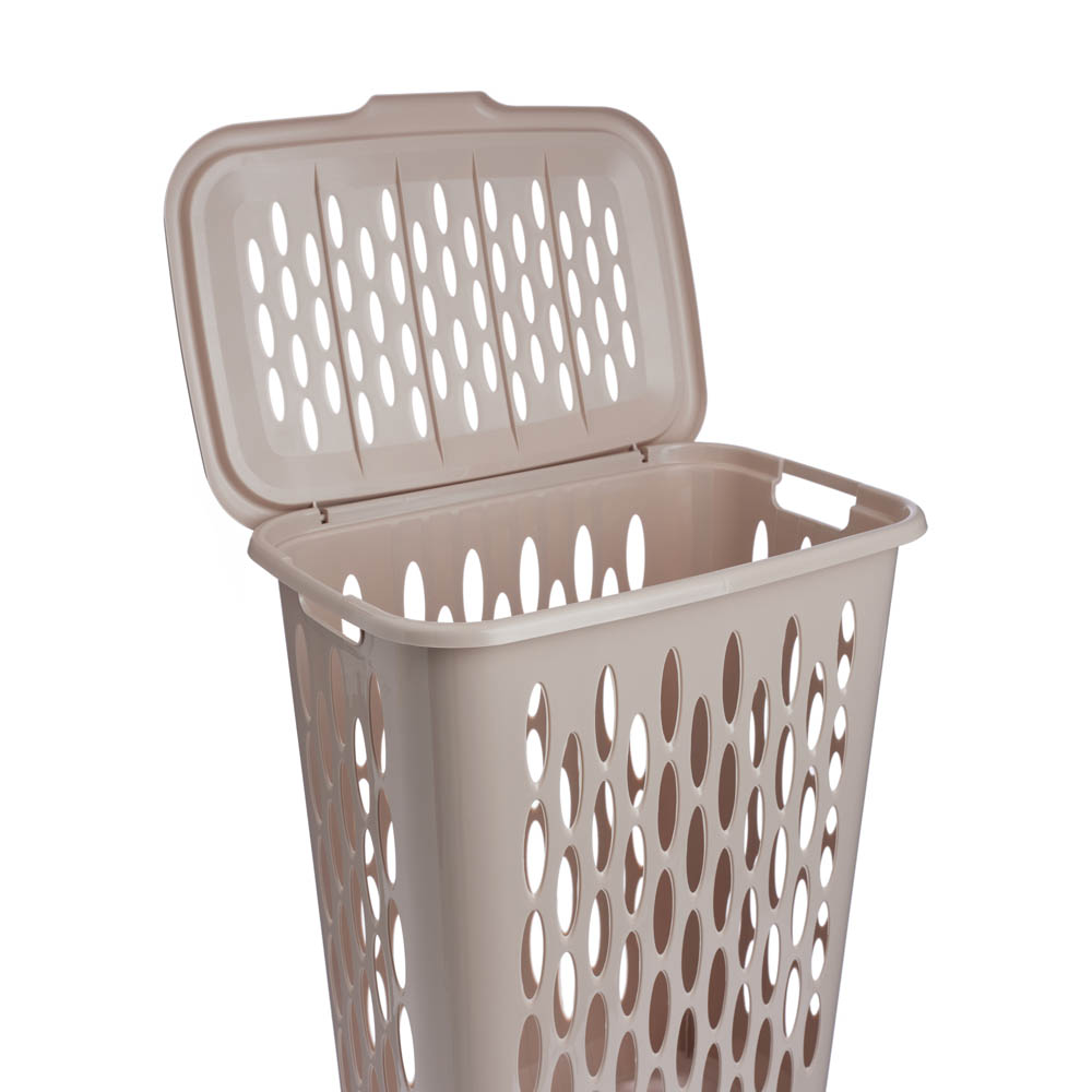 Корзина для белья Keeplex Light с откидной крышкой 37л 42,2х29х51,5см, пластик, бежевый топаз, арт.№ 402-001