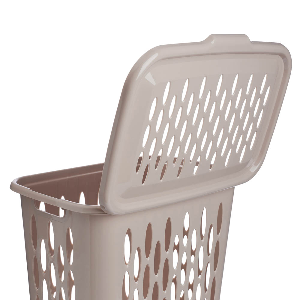 Корзина для белья Keeplex Light с откидной крышкой 37л 42,2х29х51,5см, пластик, бежевый топаз, арт.№ 402-001
