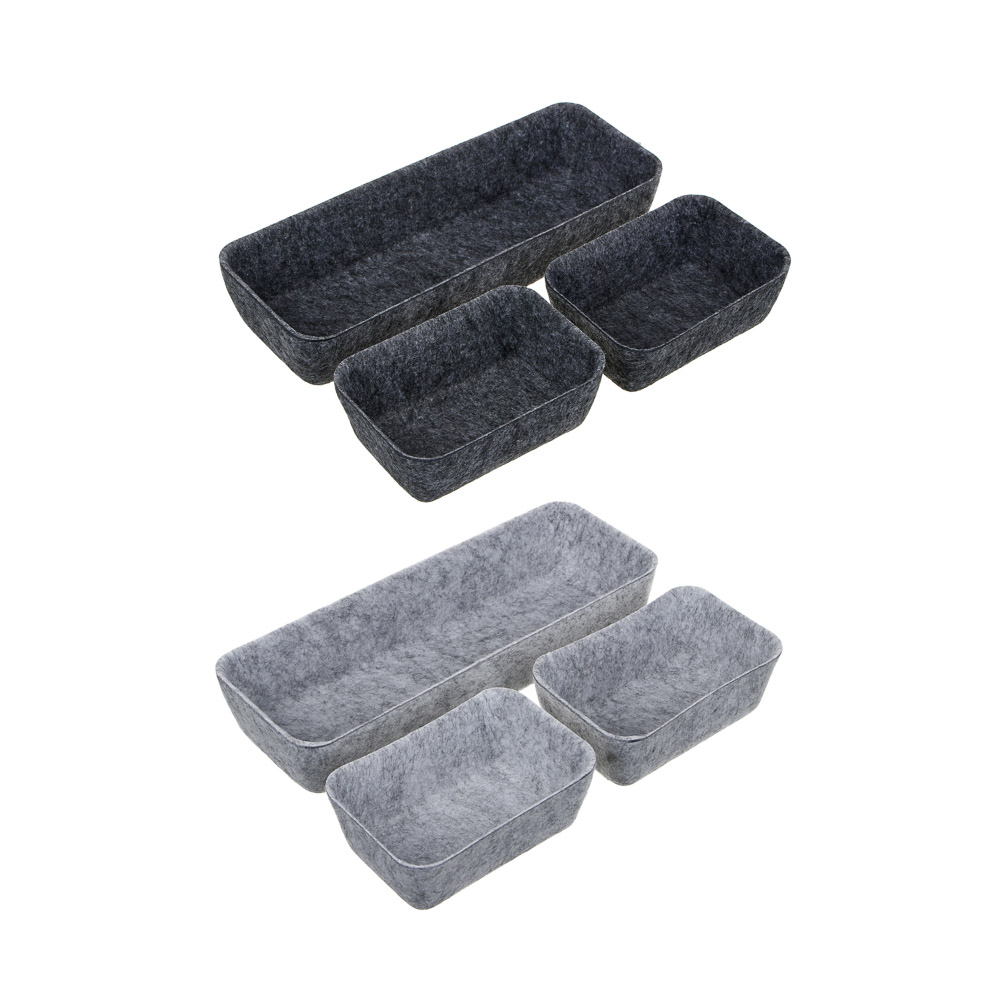 VETTA Органайзер для хранения в ящиках,3 шт,27х9х5см 1шт, 13х9х5см 2шт, полиэстер, 2 цвета, арт.№ 457-654