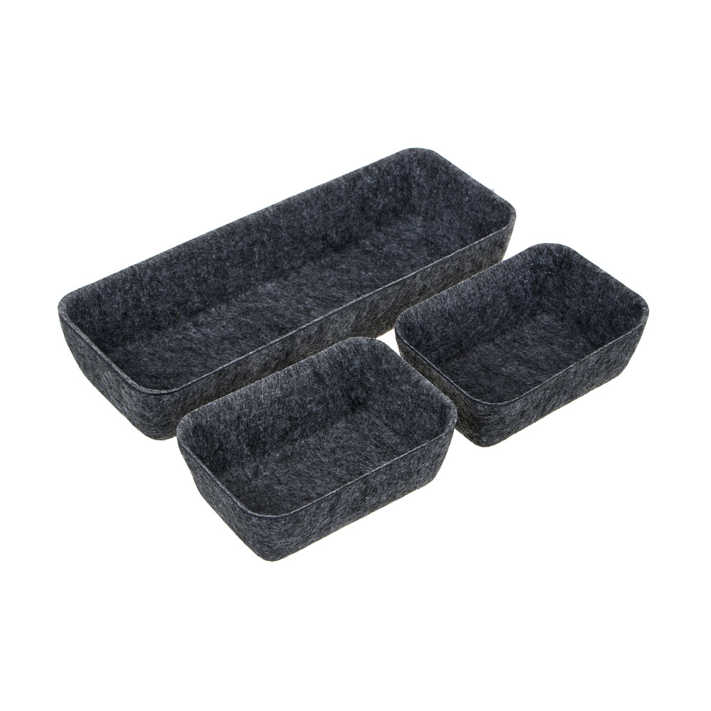 VETTA Органайзер для хранения в ящиках,3 шт,27х9х5см 1шт, 13х9х5см 2шт, полиэстер, 2 цвета, арт.№ 457-654