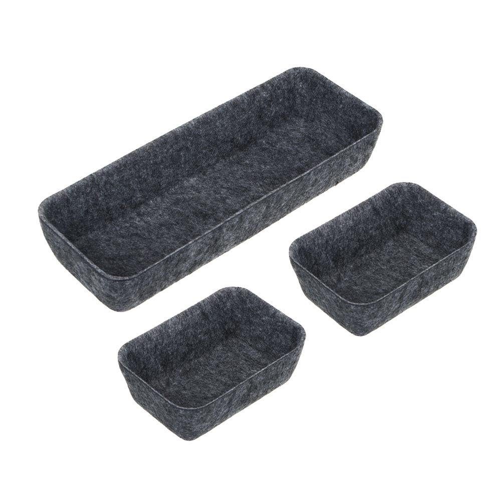 VETTA Органайзер для хранения в ящиках,3 шт,27х9х5см 1шт, 13х9х5см 2шт, полиэстер, 2 цвета, арт.№ 457-654