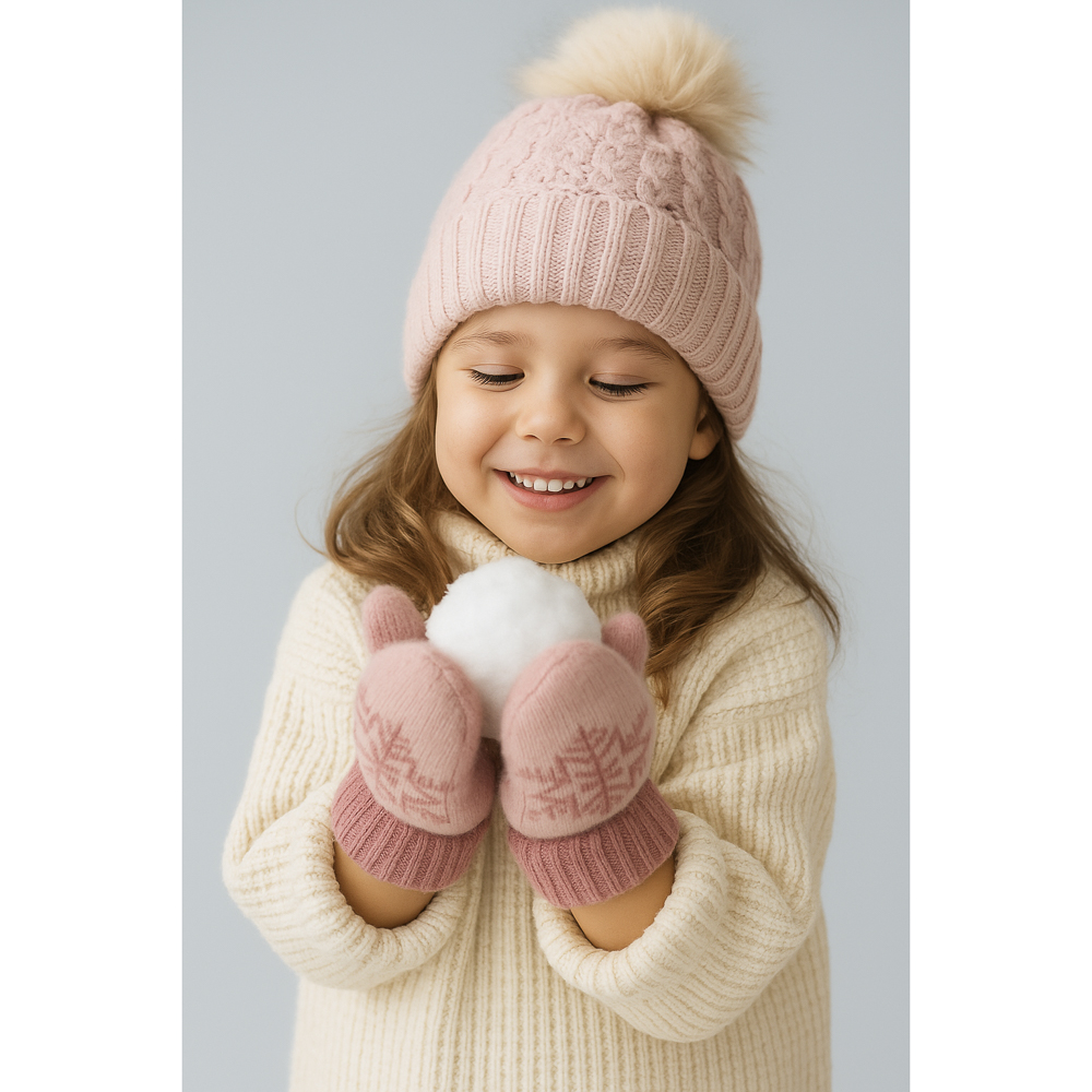 GALANTE Варежки детские на флисовой подкладке, р.14, 100% акрил, разноцветные, ОЗ25-34, арт.№ 363-450