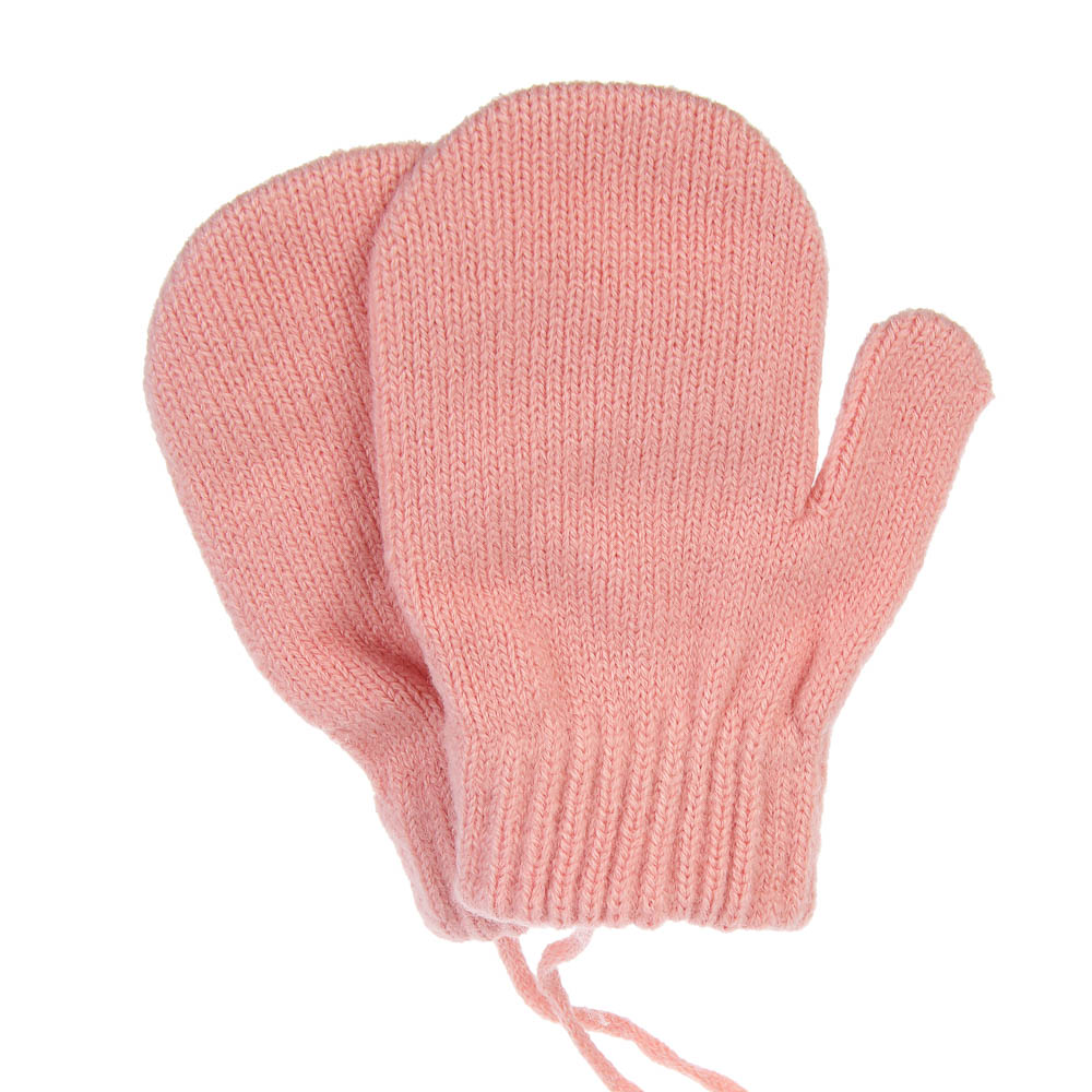 GALANTE Варежки детские на веревке, р.14, 55% акрил, 45% полиэстер, цвет в ас-те, ОЗ25-35, арт.№ 363-451