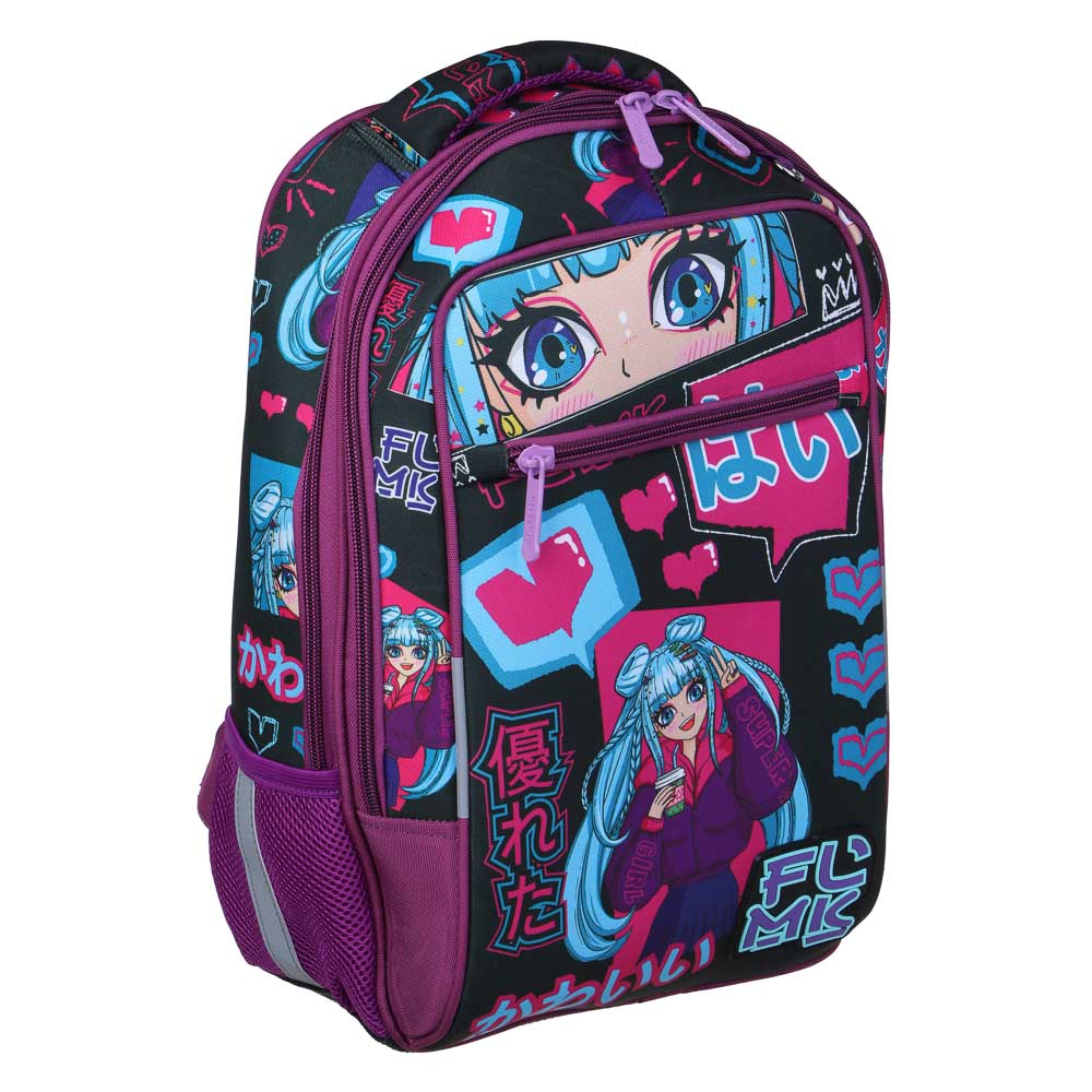Аниме Рюкзак школьный жесткий 39х30х15см, 2 отд., 3 кармана, эргономичная спинка, ручка, вес<900г, арт.№ 254-005