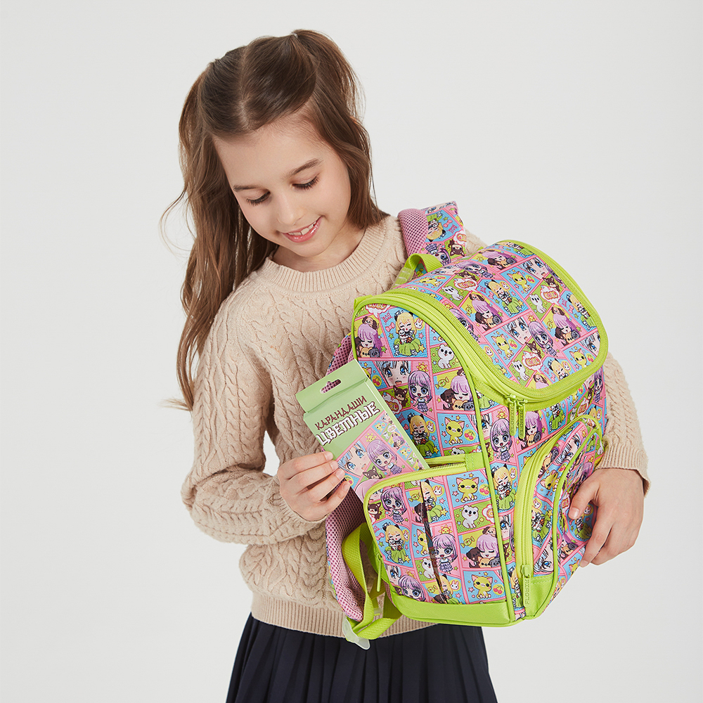 Кавай Ранец шк.жесткий 35х27х18см, 1отд., 3карм., эргон.спинка, рег.нагруд.стяжка, вес около 800г, арт.№ 254-006