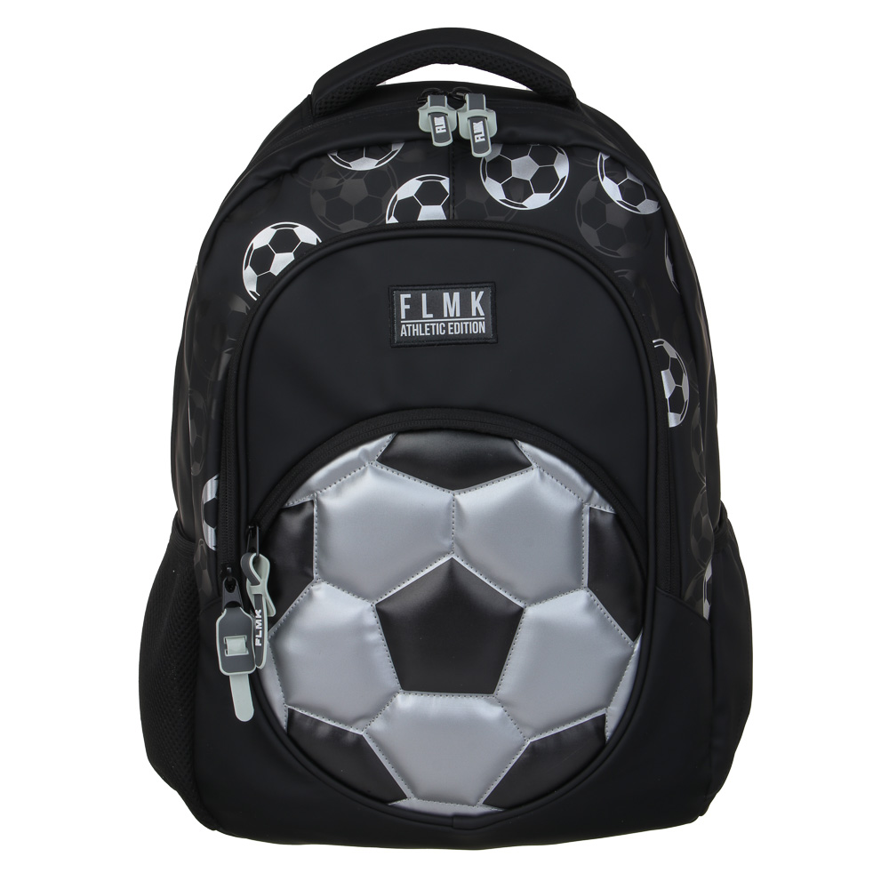 Серебряный Мяч Рюкзак подростковый 41х31х13см, 2 отд., 3 карм, ручка, прорезин.нейлон, отд.иск.кожей, арт.№ 577-004