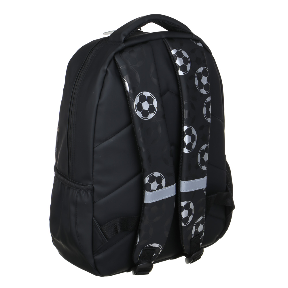 Серебряный Мяч Рюкзак подростковый 41х31х13см, 2 отд., 3 карм, ручка, прорезин.нейлон, отд.иск.кожей, арт.№ 577-004