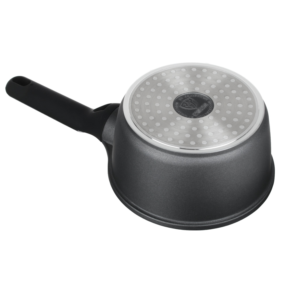 BY COLLECTION Ковш с крышкой литой 1,4л, 16х8,5см, антипригарное покрытие мрамор, индукция, арт.№ 846-585