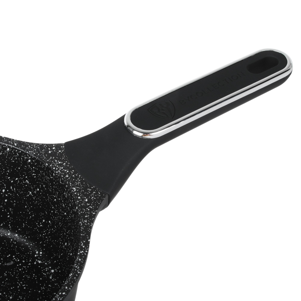 BY COLLECTION Ковш с крышкой литой 1,4л, 16х8,5см, антипригарное покрытие мрамор, индукция, арт.№ 846-585