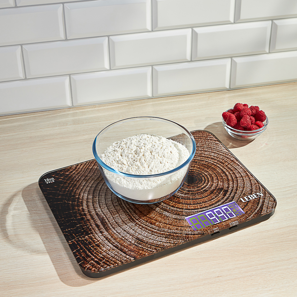 LEBEN Весы-доска, максимальный вес 15кг, ЖК-дисплей, 35x26x2,7 см, 3xAAA, арт.№ 268-060