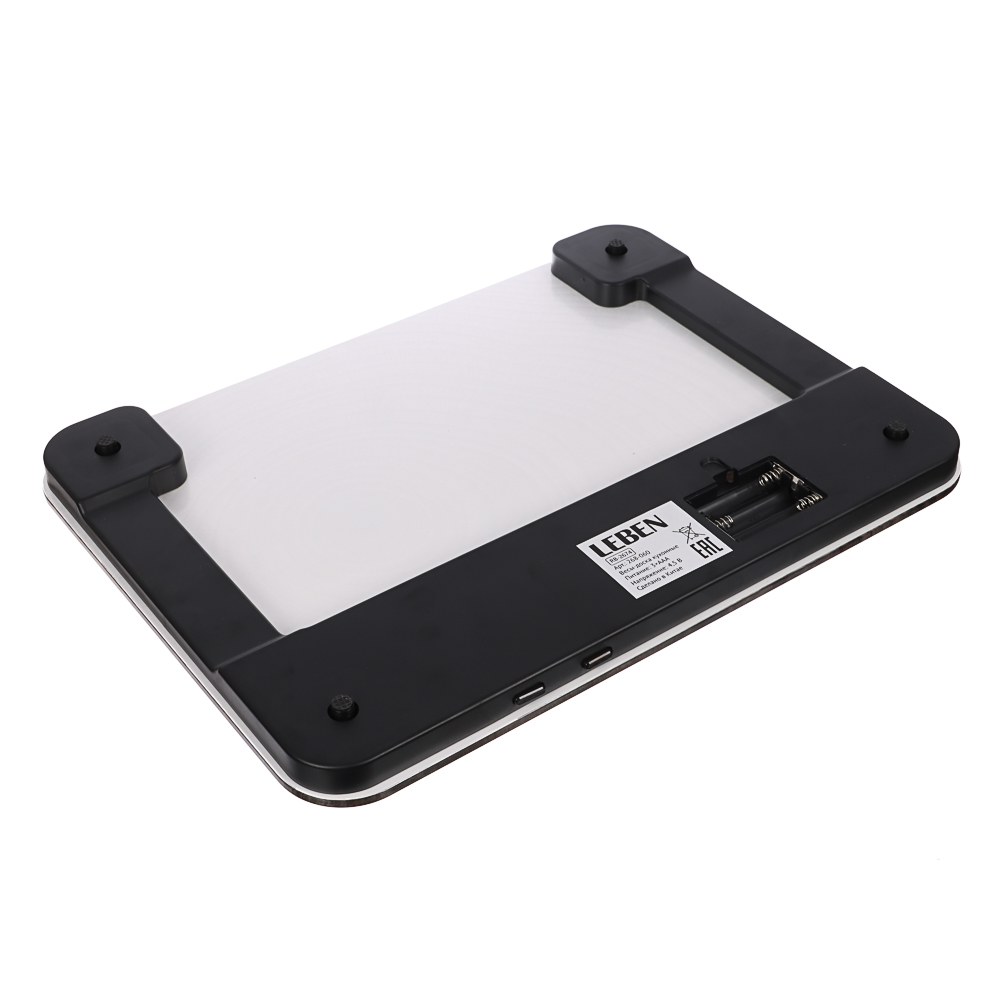 LEBEN Весы-доска, максимальный вес 15кг, ЖК-дисплей, 35x26x2,7 см, 3xAAA, арт.№ 268-060