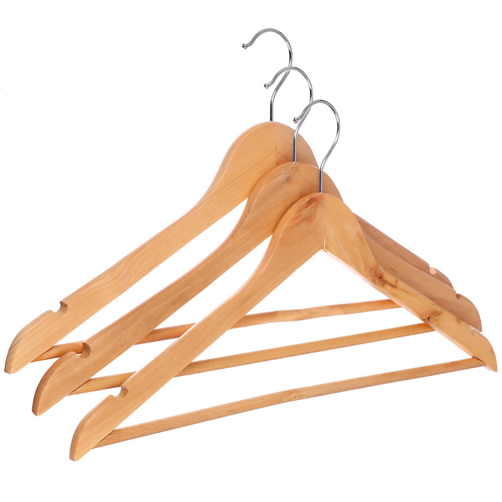 VETTA Набор вешалок деревянных 3шт, 45см, светлое дерево, арт.№ 455-063