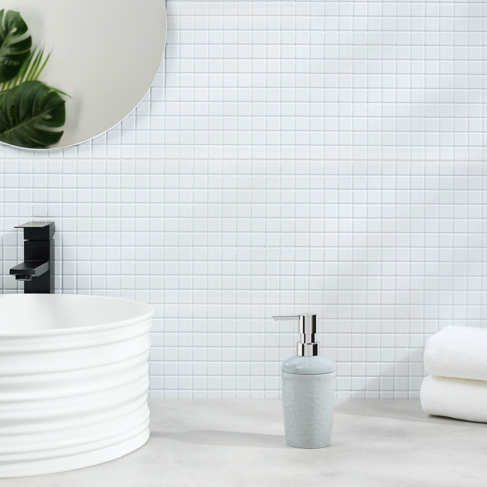 Диспенсер для мыла, Luna, 350мл, пластик, серый, арт.№ 463-461