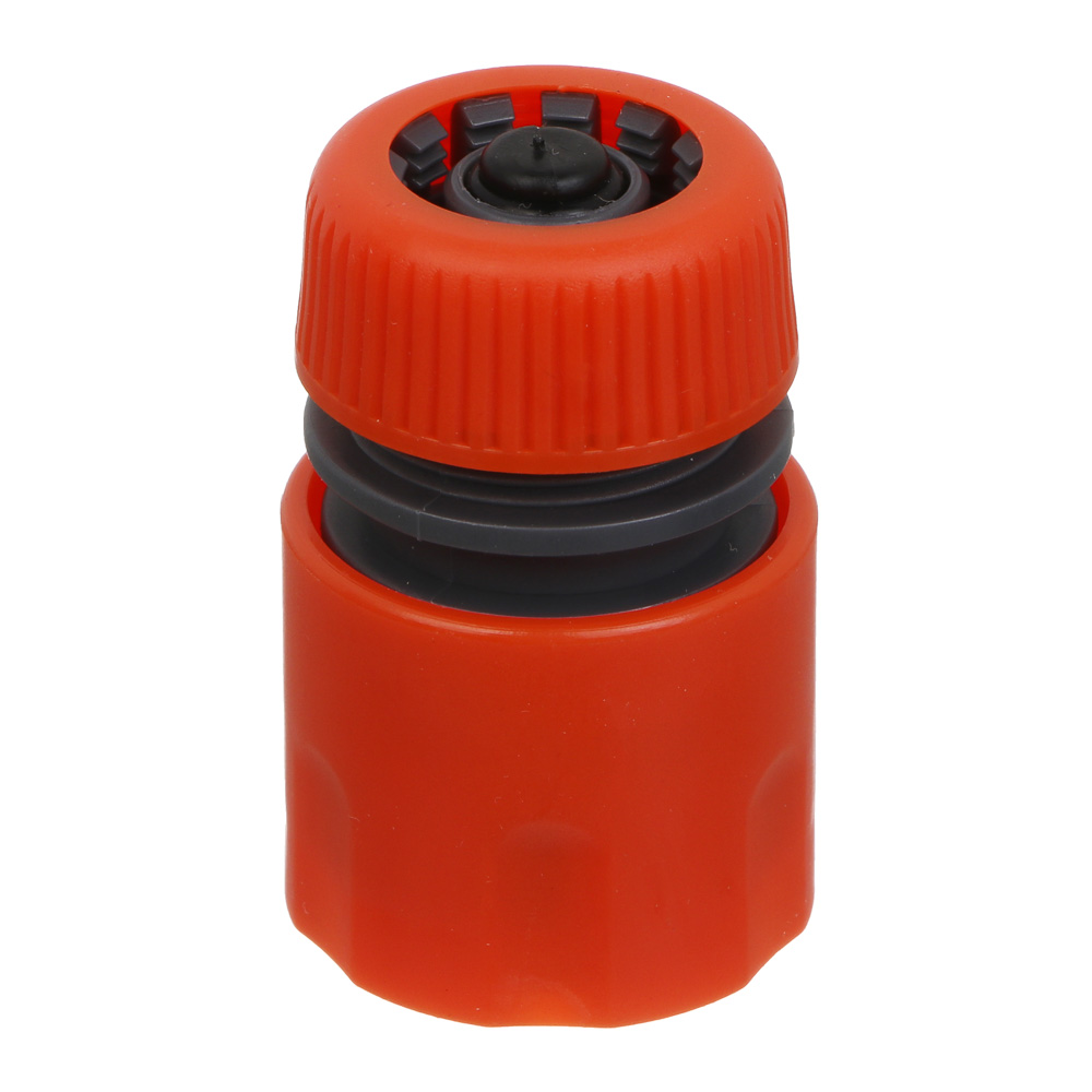 INBLOOM Коннектор быстросъемный для шланга d1/2", аквастоп, пластик, арт.№ 160-029