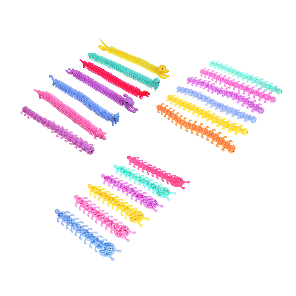 Антистресс игрушка гусеница, ИГРОЛЕНД, TPR, 20-26см, арт.№ 295-214