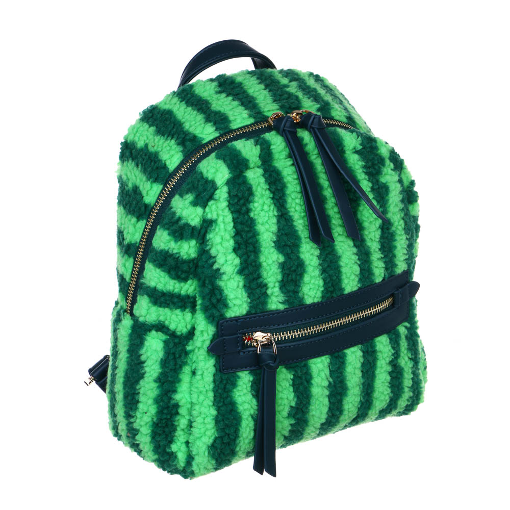 Рюкзак мини 28х23х12см, "Арбуз", 1 отд., 1 карм., иск.мех с печатью, иск.кожа, цветной подклад, арт.№ 254-696