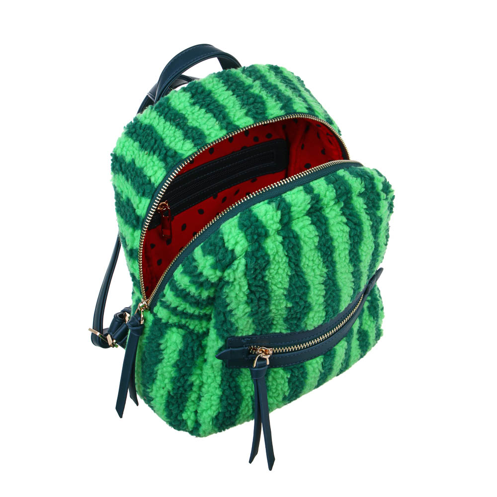 Рюкзак мини 28х23х12см, "Арбуз", 1 отд., 1 карм., иск.мех с печатью, иск.кожа, цветной подклад, арт.№ 254-696