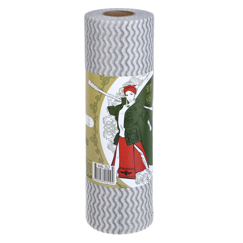 BY Русские Супергерои Салфетки универсальные, 50 шт, вискоза, 25x30см, в рулоне, 35г/кв.м., арт.№ 448-352